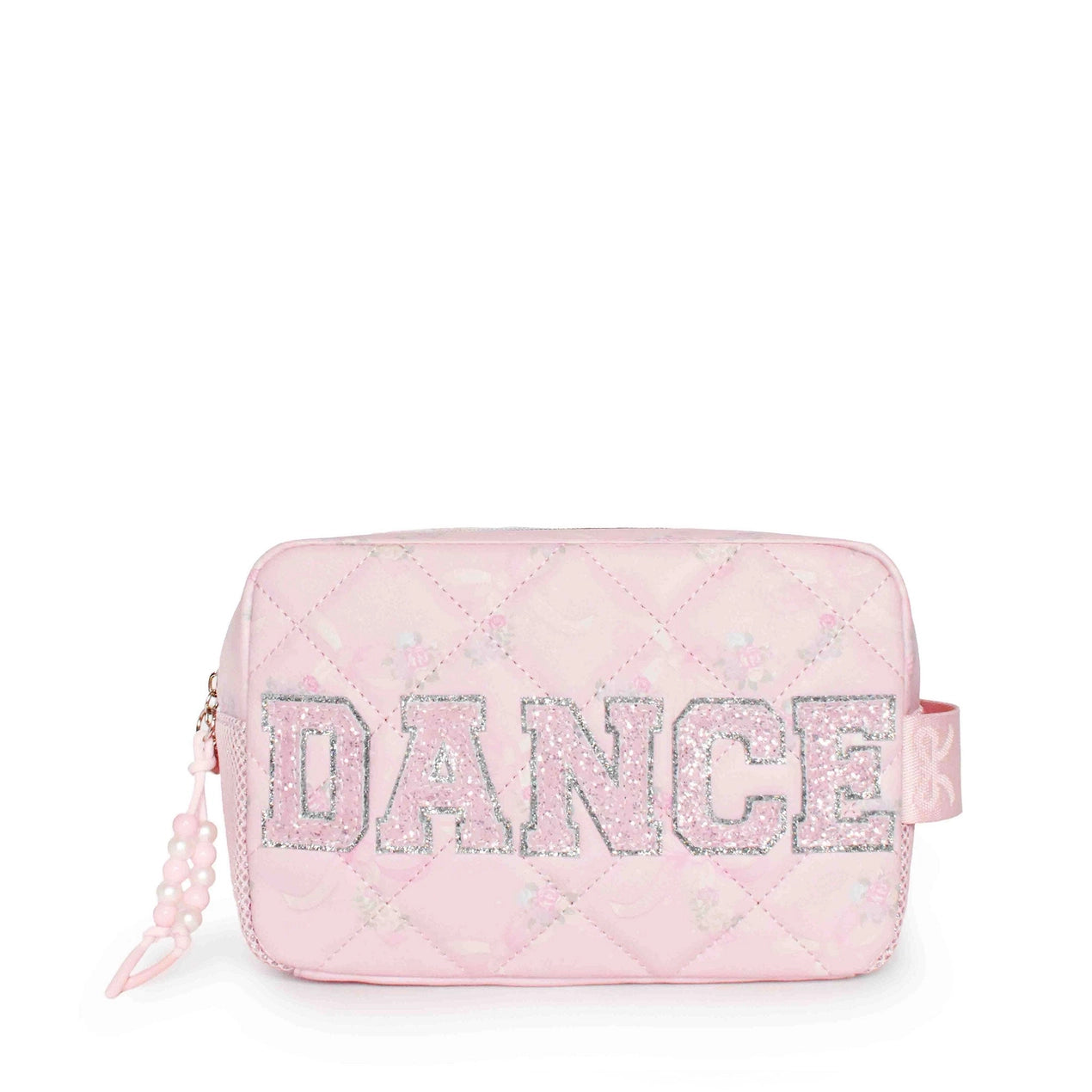Pink Dance Patch Floral Bow Print Pouch