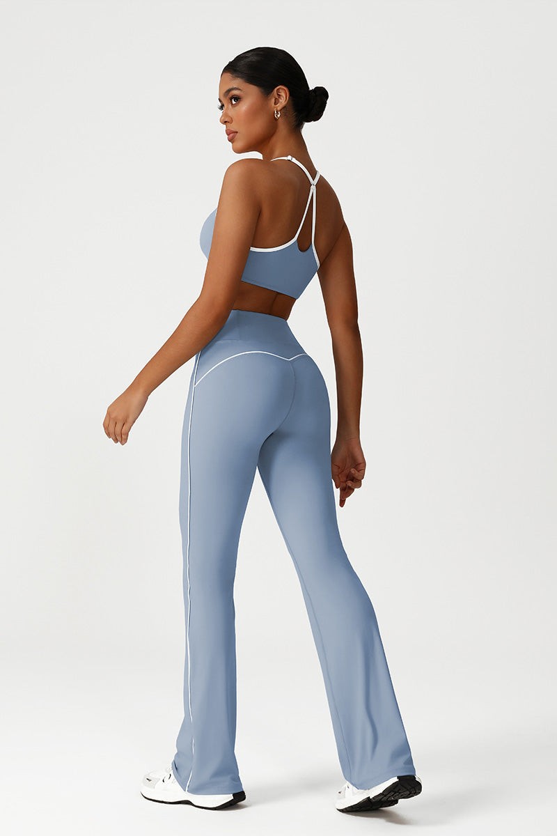 Seamless High Waisted Flared Yoga Set (Top+Bottom)