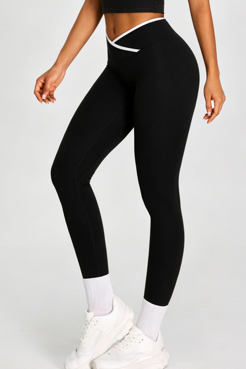 Cross-Waist High Stretch Leggings