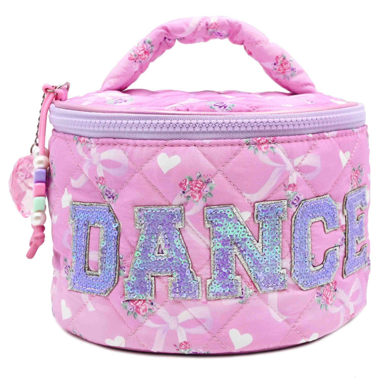 Dance Floral Bow Quilted Scrunchies Round Glam Bag