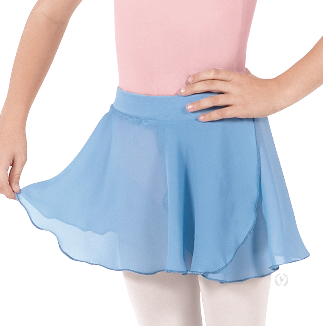 Girls Chiffon Mock Wrap Pull On Skirt (10127)