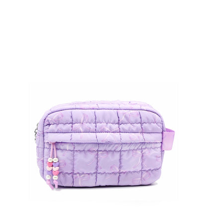 Quilted Scrunchies Bow Printed Pouch
