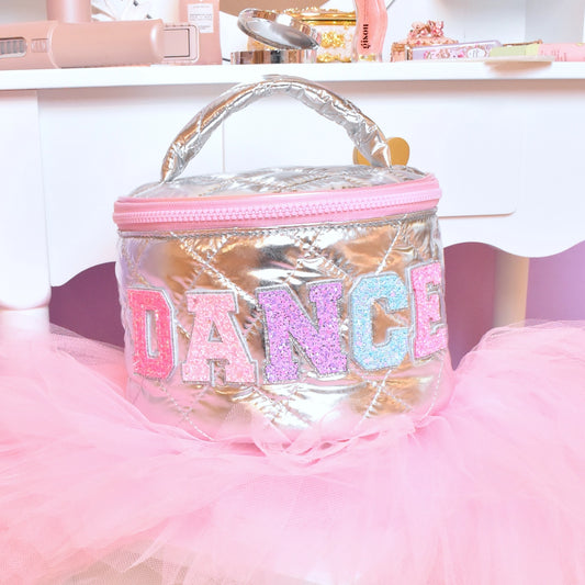 Dance Metallic Round Quilted Glam Bag