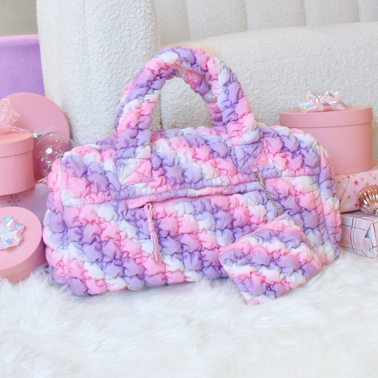 Quilted Scrunchies Large Duffle Bag