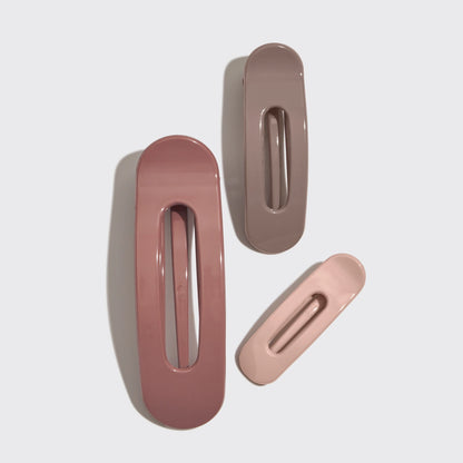 Flat Lay Claw Clip 3pc Ultra Glossy Terracotta