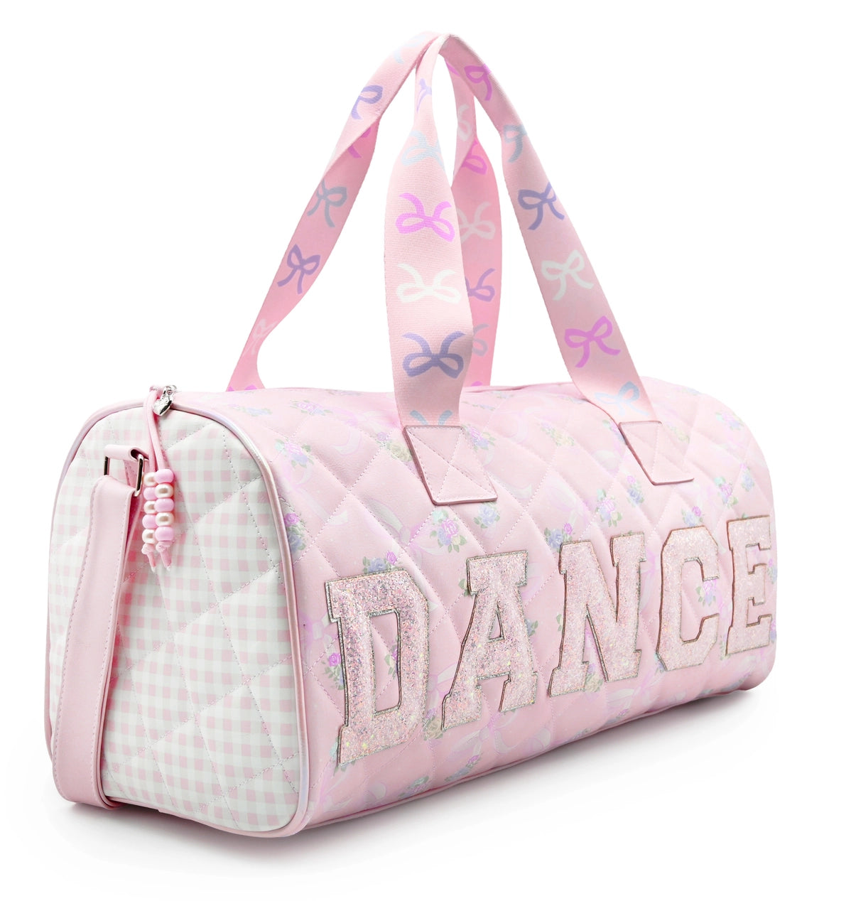 Floral Bow Printed Quilted Large Duffle Bag