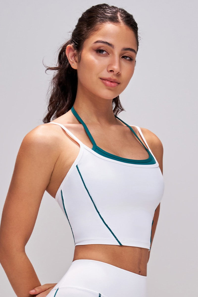 Color-Block Faux Two Piece Tank Top