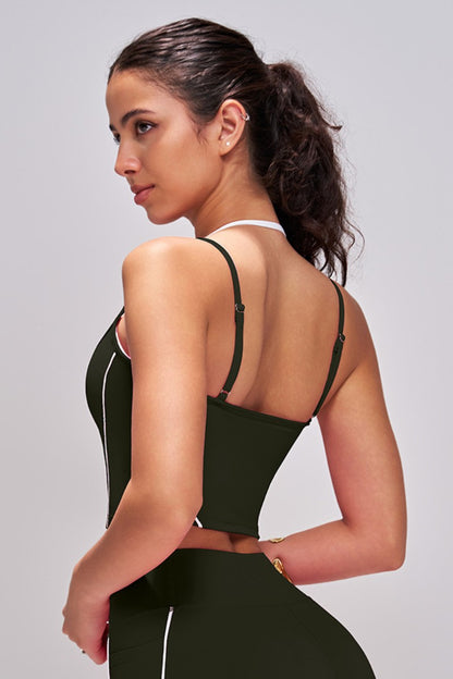 Color-Block Faux Two Piece Tank Top