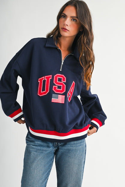 USA Quarter-Zip Pullover