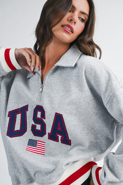 USA Quarter-Zip Pullover