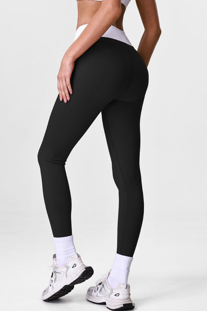 Women’s Cross V-Waist Color-Block Sculpting Leggings