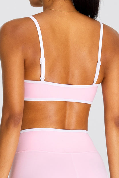 Color-Block Adjustable Straps Bra Top