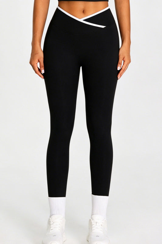 Cross-Waist High Stretch Leggings