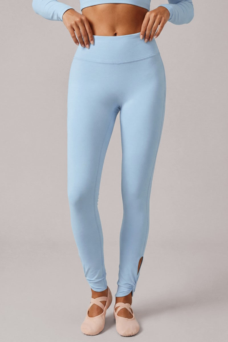 Side-Cut Pleated High Rise Leggings