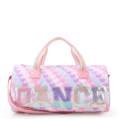 Dance Heart Printed Large Barrel Duffle Bag