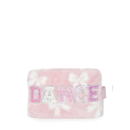 Dance Patch Plush Bow Print Pouch