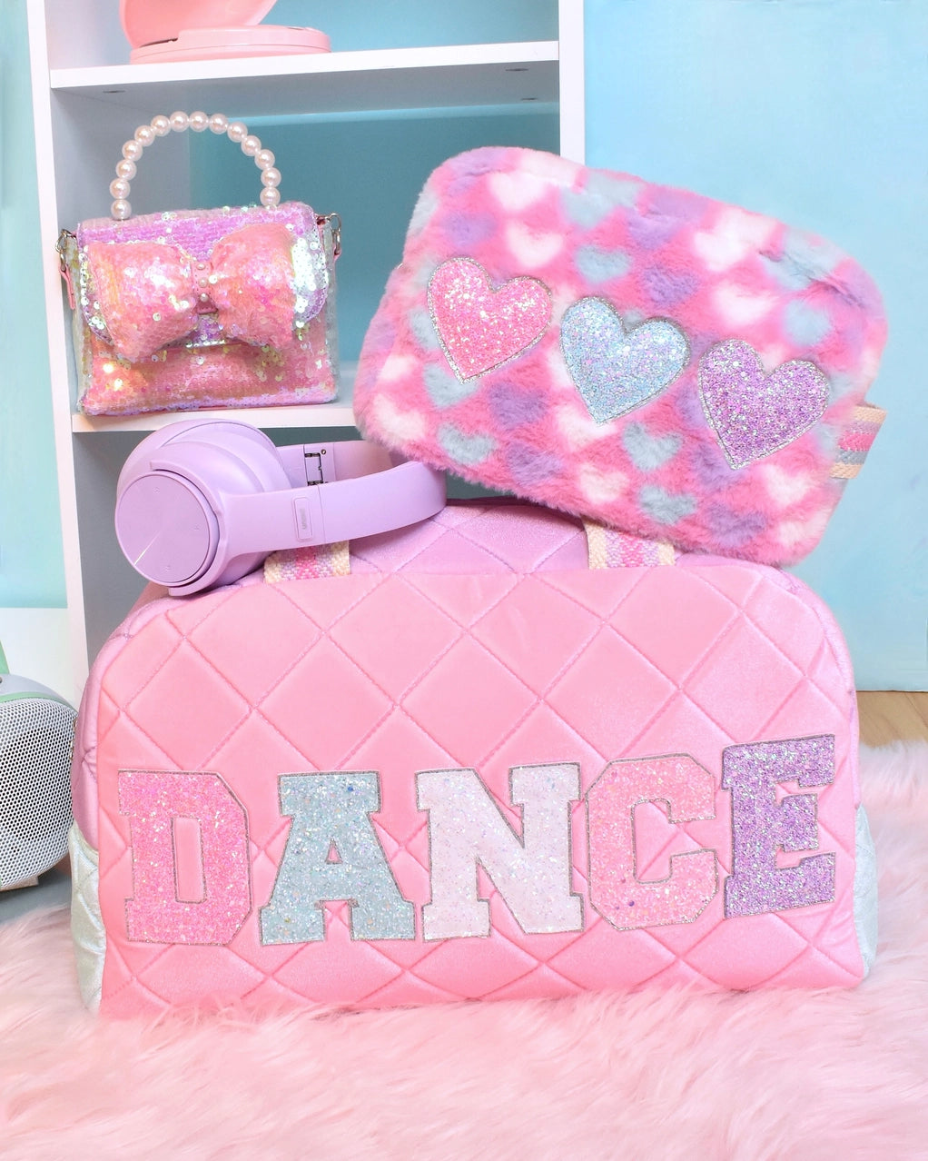 Dance Velvet Color Block Medium Duffle Bag