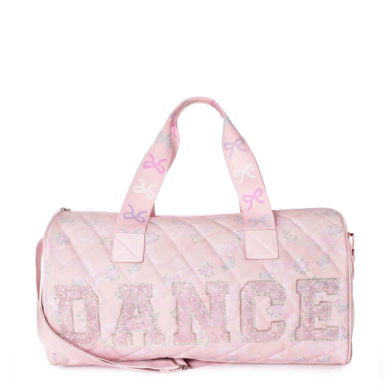 Floral Bow Printed Quilted Large Duffle Bag