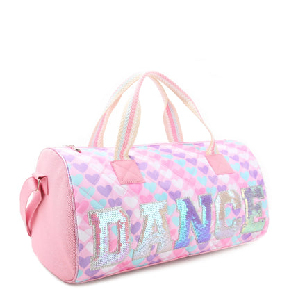 Dance Heart Printed Large Barrel Duffle Bag