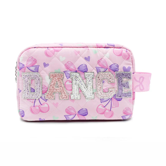 Cherry Bow Printed Quilted Pouch