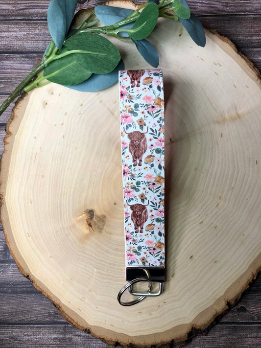 Highland Cow Keychain Wristlet