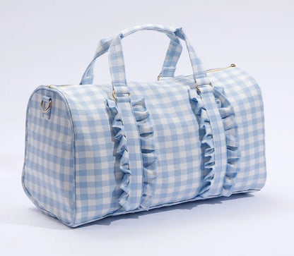 Gingham Ruffle Duffle Bag Weekender Bag