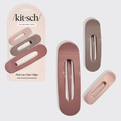 Flat Lay Claw Clip 3pc Ultra Glossy Terracotta