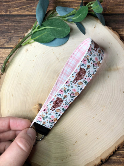 Highland Cow Keychain Wristlet