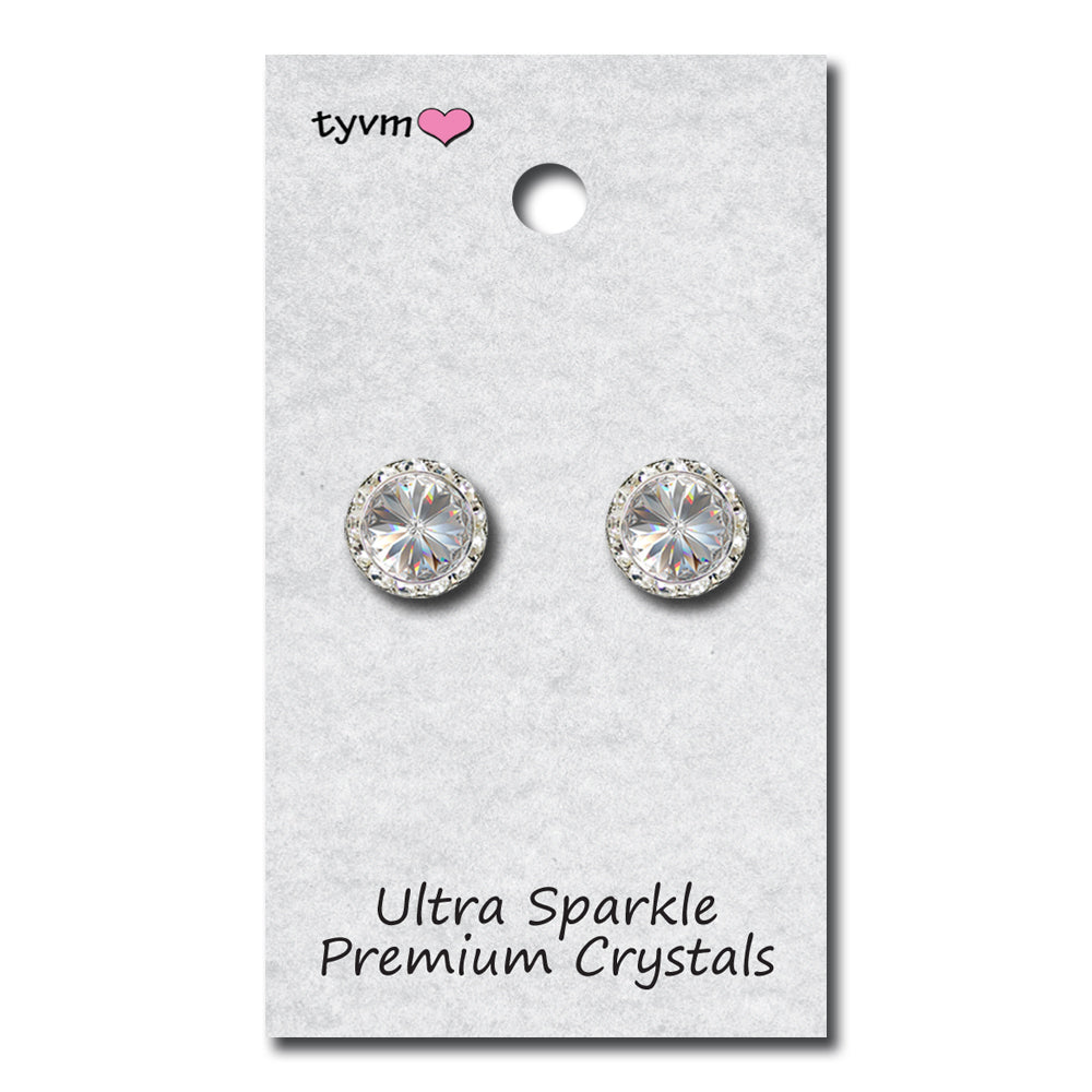 13 mm Center Stone Post Earrings (98013P)