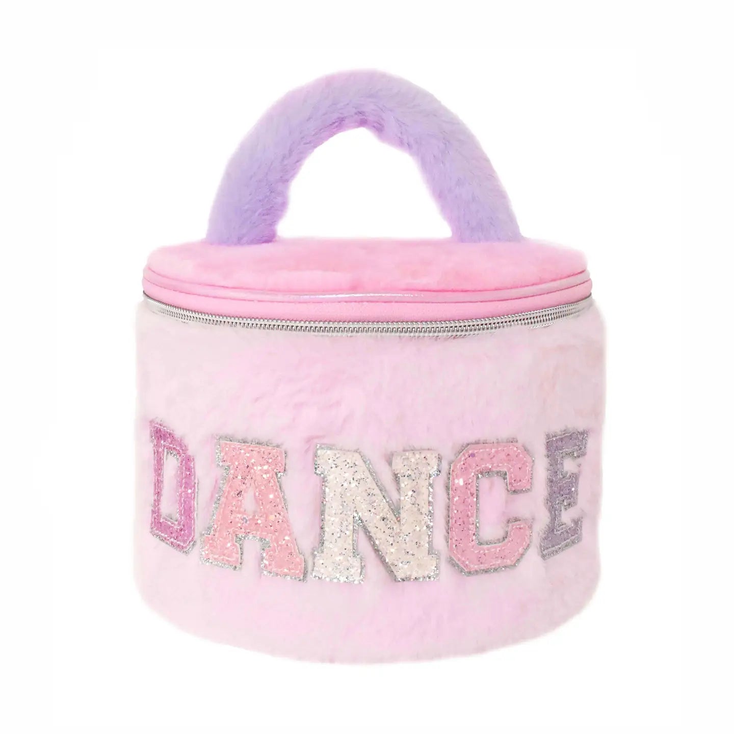 Color Block Plush Dance Round Glam Bag