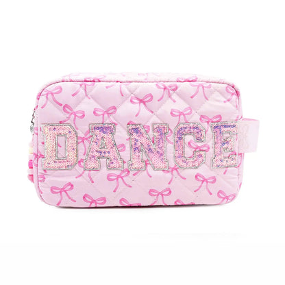 Bow Printed Quilted Pouch