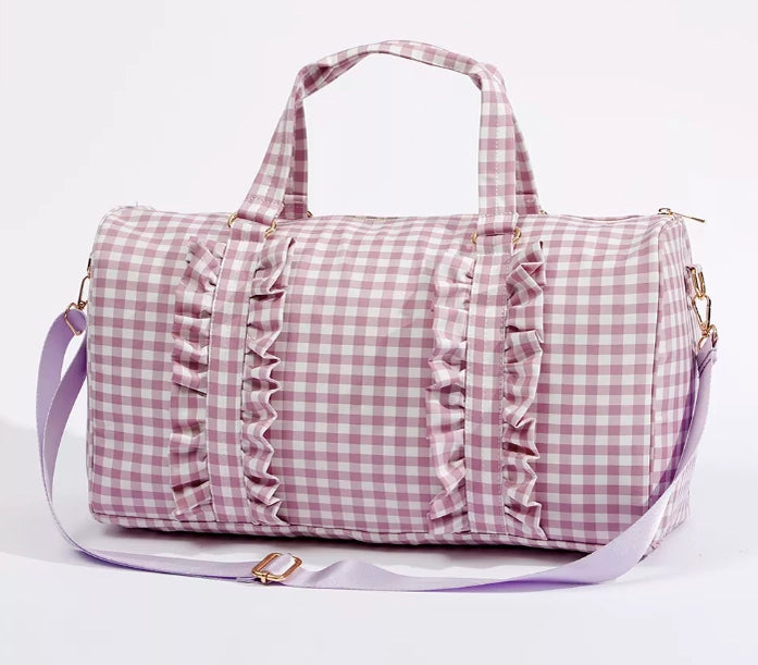 Gingham Ruffle Duffle Bag Weekender Bag