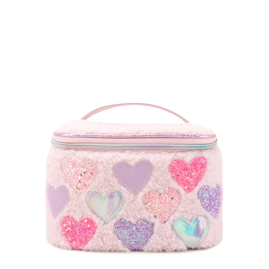 Heart Patched Sherpa Glam Bag