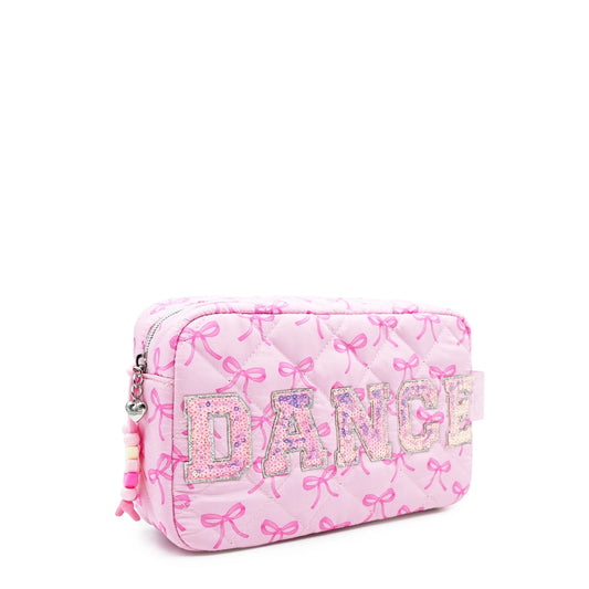 Bow Printed Quilted Pouch
