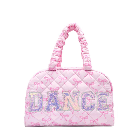 Quilted Bow Print Medium Duffle Bag