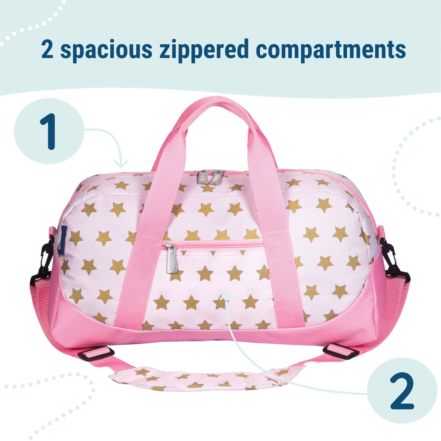 Pink and Gold Stars Overnighter Duffel Bag (25804)