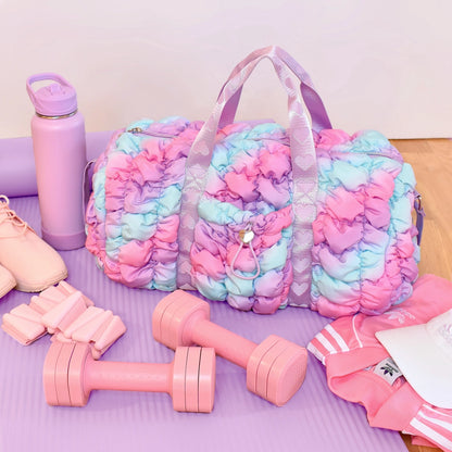 Quilted Scrunchies Ombré Large Barrel Duffle Bag