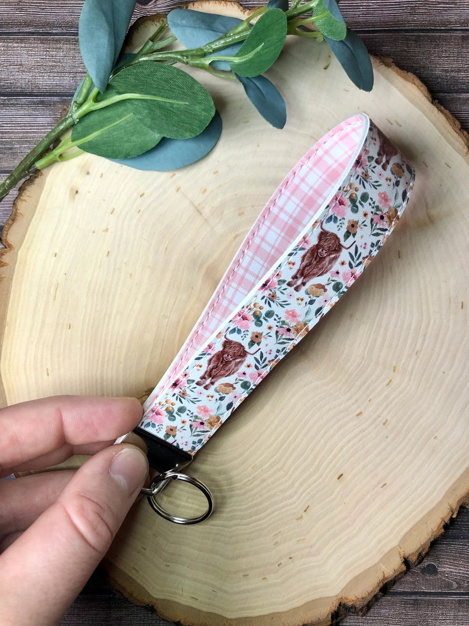 Highland Cow Keychain Wristlet