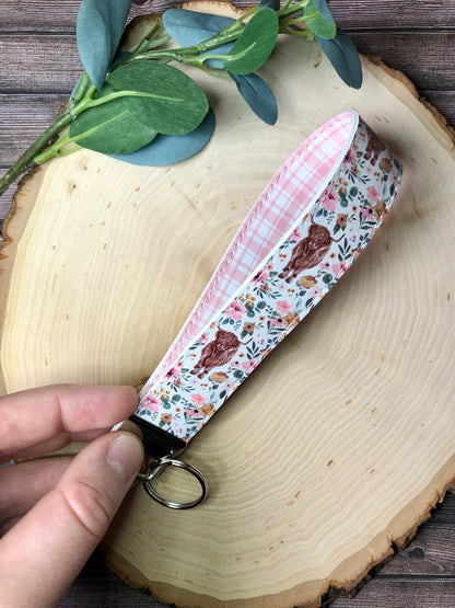 Highland Cow Keychain Wristlet