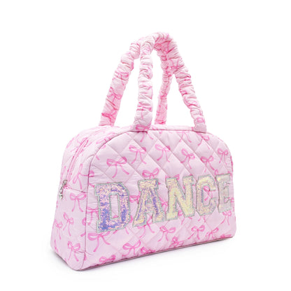 Quilted Bow Print Medium Duffle Bag