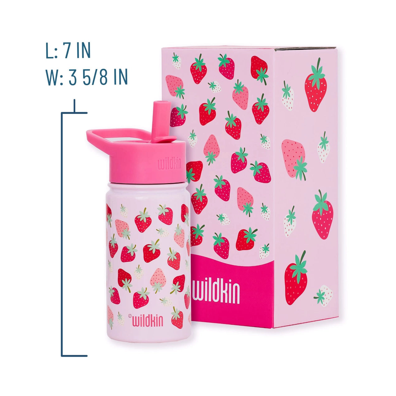 Strawberry Patch Steel Water Bottle  14 oz (20913)