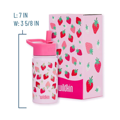 Strawberry Patch Steel Water Bottle  14 oz (20913)