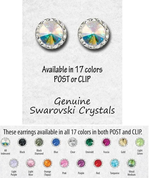 15 mm Center Stone Post Earrings (98015P)