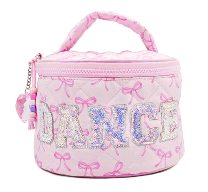 Dance Bow Quilted Round Glam Bag