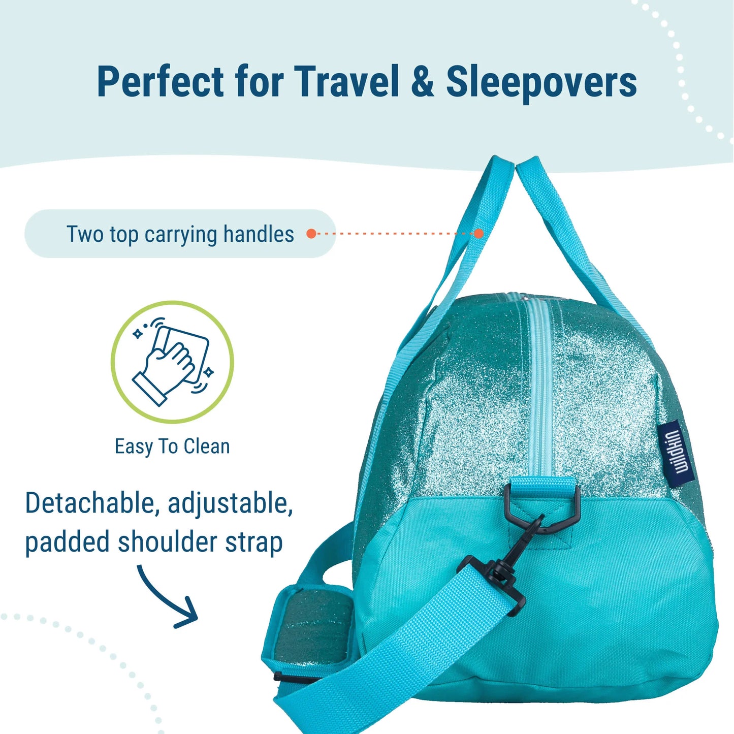 Blue Glitter Overnighter Duffel Bag (25905)