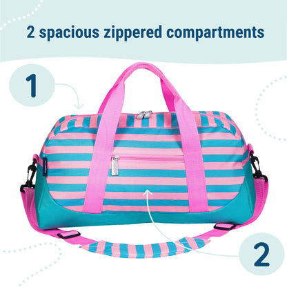 Pink Stripes Overnighter Duffel Bag (25918)