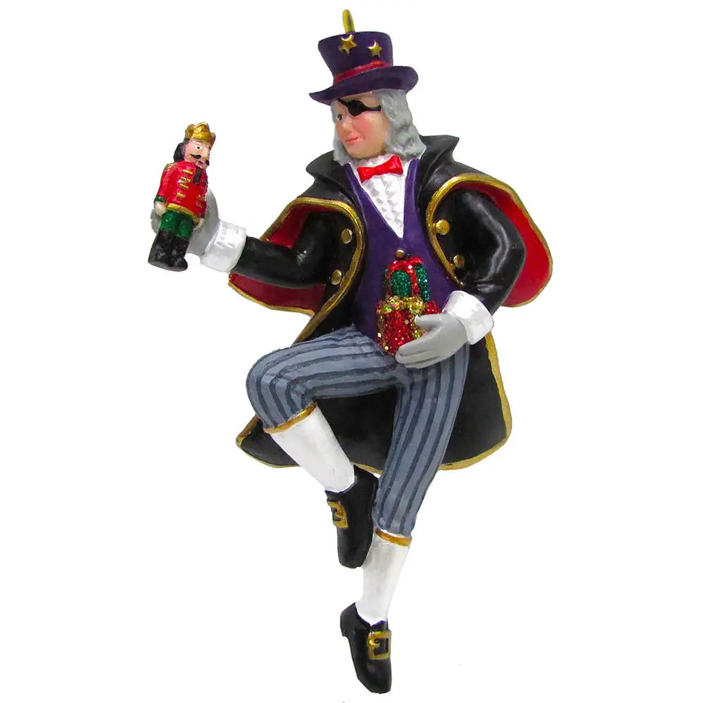 Uncle Drosselmeyer Resin Ornament with Nutcracker